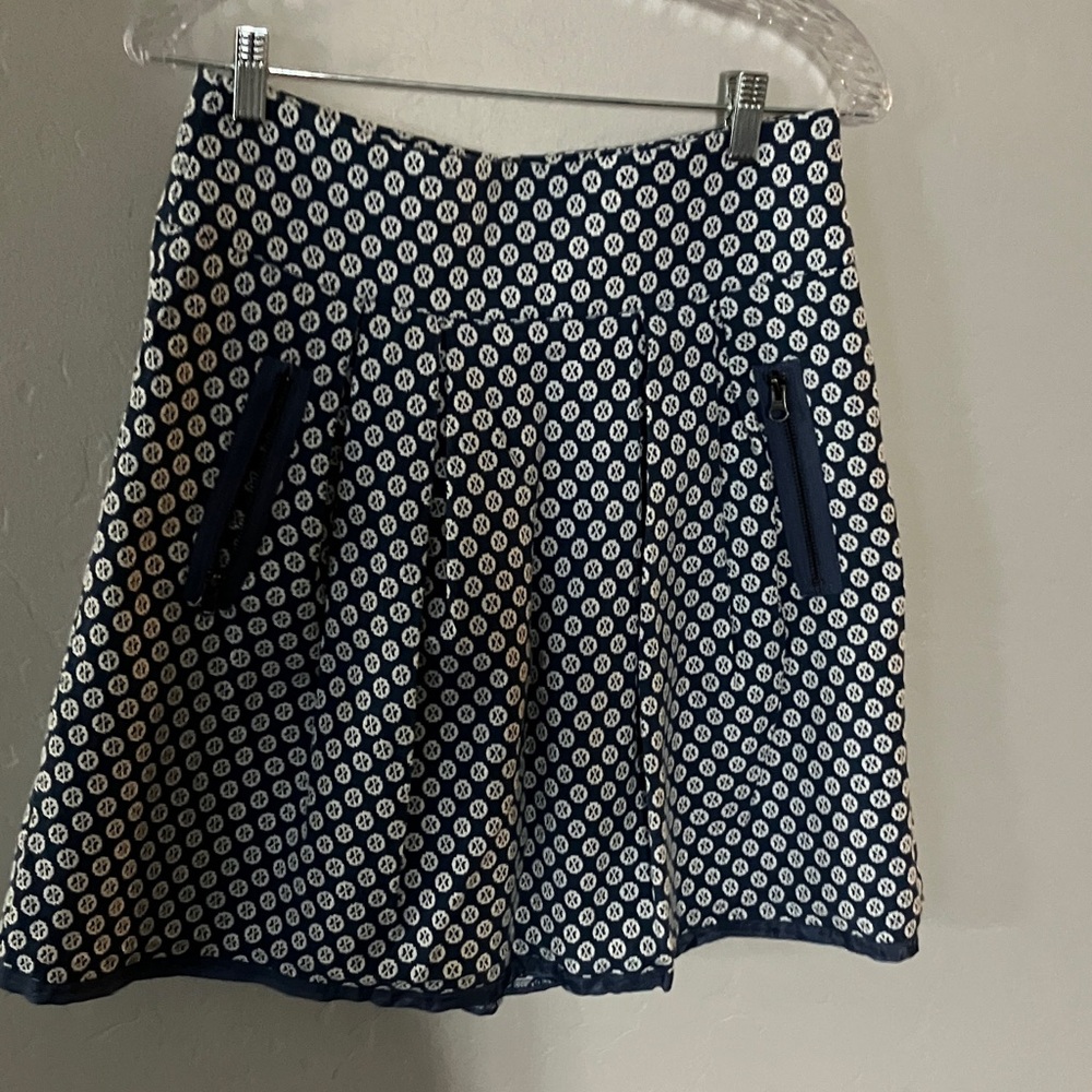 Maeve Navy and White Skater Skirt